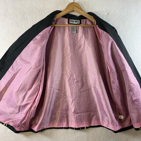 Indigo Soul Womens Statement Blazer Sz 1X Embroidered Floral Whimiscal Artsy - Picture 14 of 16